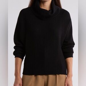 Cyrus Black Cowl Neck Knit Sweater XL Cozy Pullover